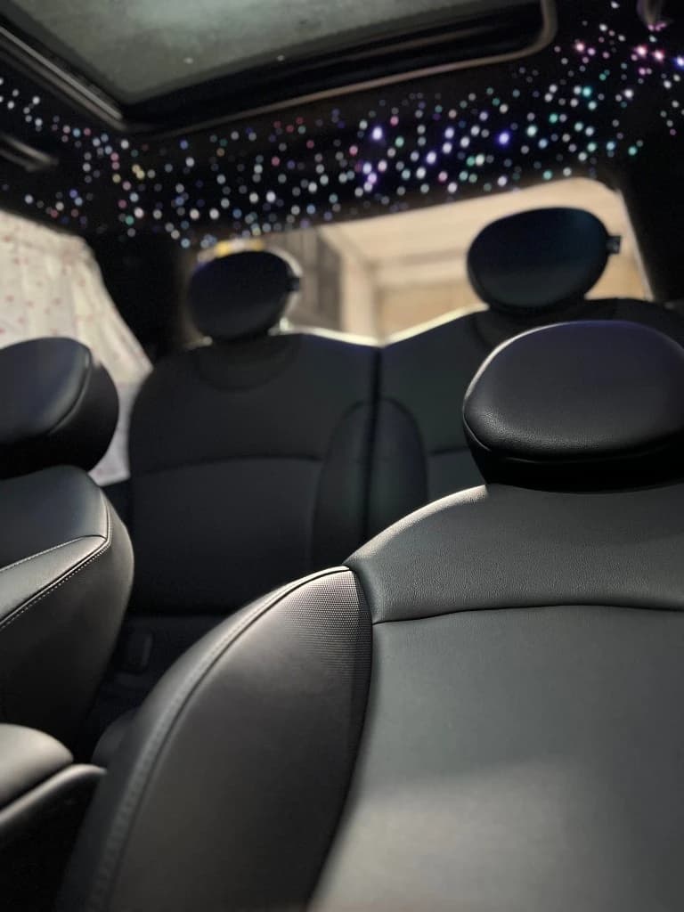 Multicolor pink and blue starlight headliner