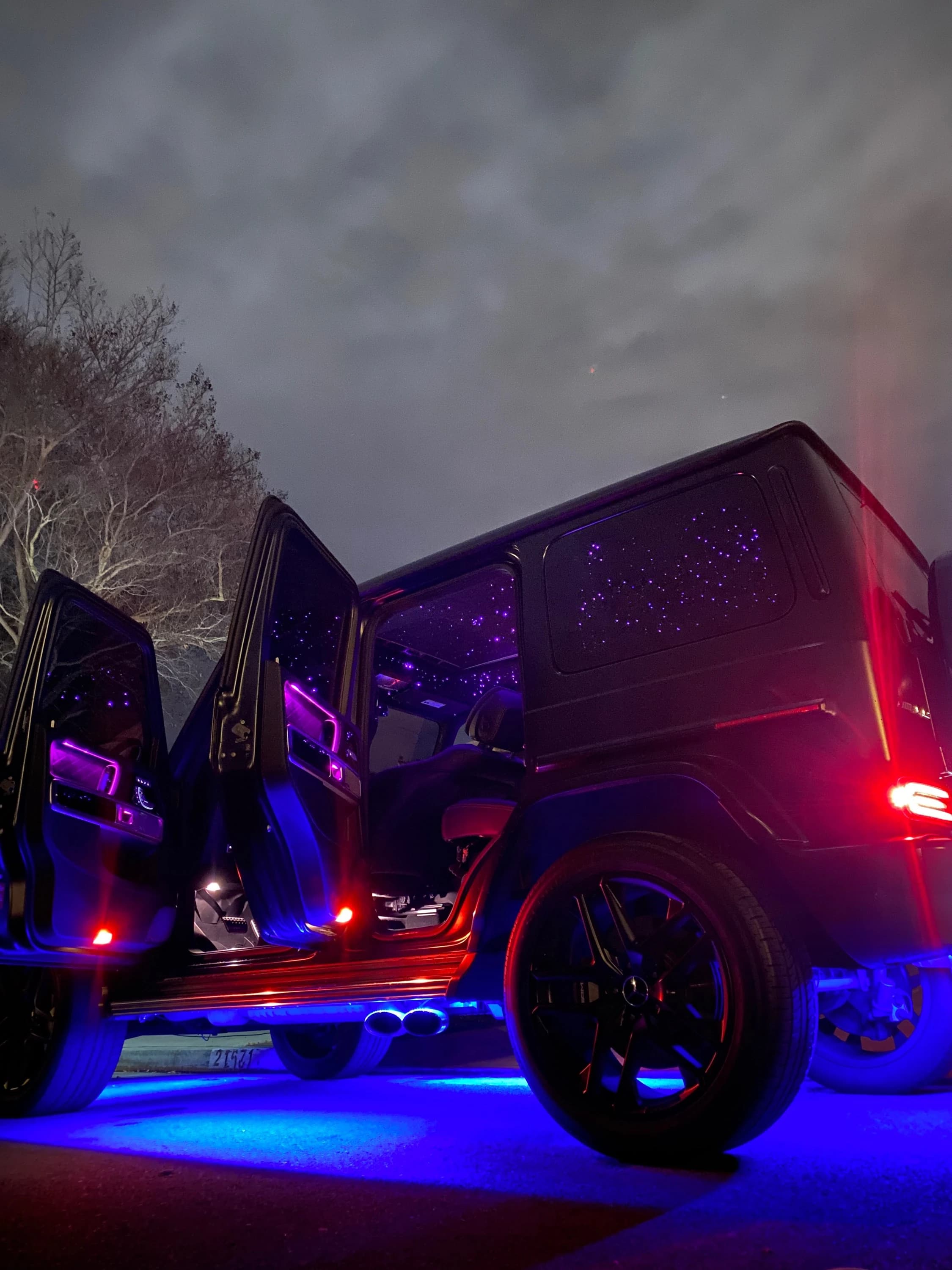 Mercedes-Benz G63 AMG with starlight headliner and underglow