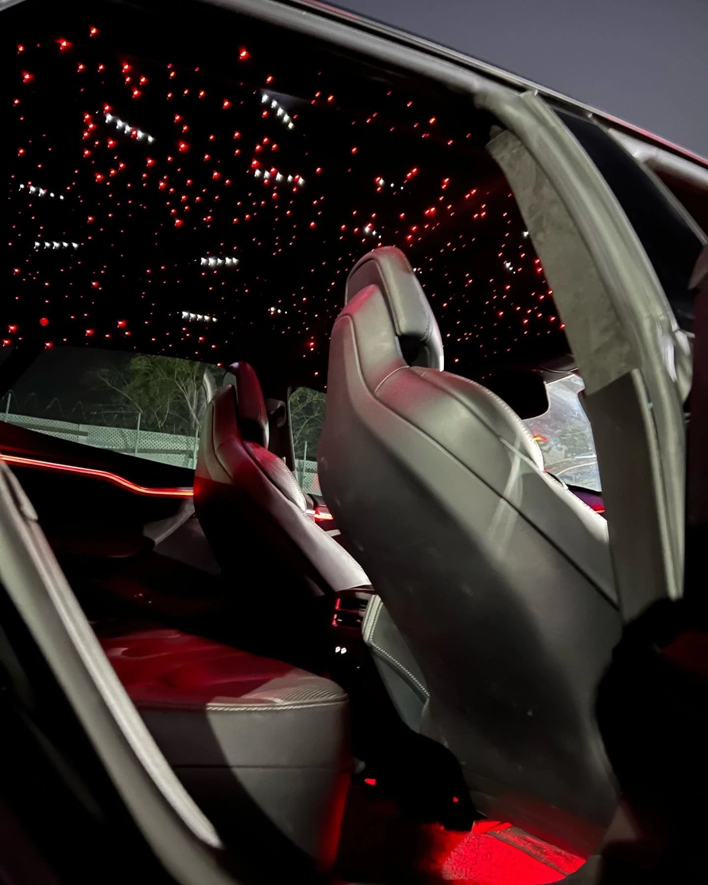 Tesla Model S P100D with starlight and lighting upgrades